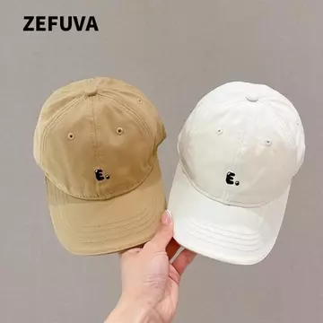 Mũ bóng chày trẻ em ZEFUVA, Mũ lưỡi trai có đỉnh thoáng khí màu trơn, Mũ lưỡi trai thêu chữ có thể điều chỉnh sáng tạo cho trẻ em Mũ chống nắng mặc thường ngày