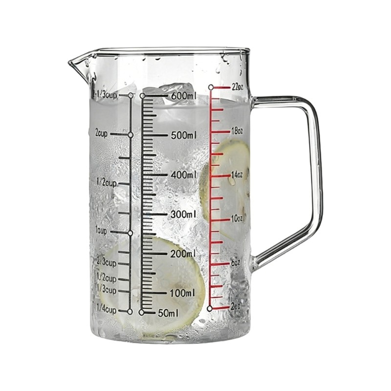 Cốc đo thủy tinh Borosilicate an toàn cho lò vi sóng COO có dấu đo rõ ràng Cốc đo để nướng và nấu ăn