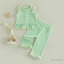 6M-4Y Bé Gái 2 Bộ Sọc Không Tay Ruffle Viền Xe Tăng Áo + Quần Trang Phục Mùa Hè