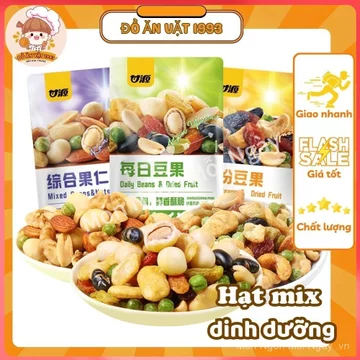 【Hàng mới】1kg hạt dinh dưỡng mix hoa quả sấy giòn, hạt mix 7 loại (30,33 gói)