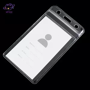 HFTOY 10 Cái Giá đỡ huy hiệu thẻ ID trong suốt bằng nhựa Vinyl dọc ~
