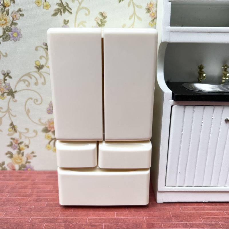 CMinYP Nhựa Thu Nhỏ Tủ Lạnh Mô Phỏng Mini Cửa Đôi Tủ Lạnh Mô Hình Thủ Công Nội Thất Nhà Búp Bê Phụ Kiện Vinh Quang