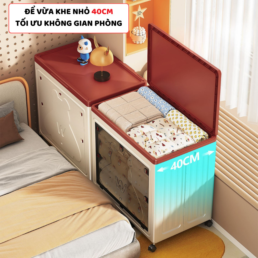 Hộp Nhựa Lớn Đựng Quần Áo ENODA HOME, Thùng Lưu Trữ Quần Áo Gấp Gọn Nắp Lật Cửa Trong Suốt Có Bánh Xe Q432