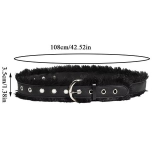 Thắt lưng lông thú giả NCE, khóa chốt cổ điển điều chỉnh dễ dàng, phù hợp phong cách punk và hàng ngày cho nữ.