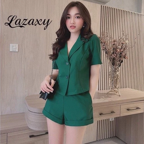 Set Vest Đùi Siêu Xinh Lazaxy cổ áo vest quần đùi chất vải thoáng mát phù hợp đIchơi dạo phố