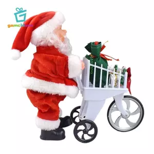 Đồ chơi xe đẩy ông già Noel có nhạc trang trí Giáng sinh đa năng