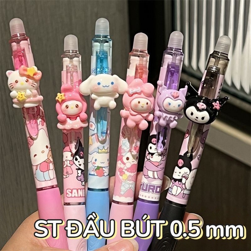 Bút mực xoá được cute – Bút gel hoạt hình ngòi 0.5mm, mực xanh viết trơn, phù hợp cho học sinh cấp 1