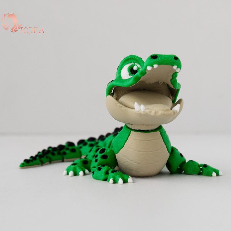 KOPA Cá sấu di chuyển thực tế - Trang trí máy tính để bàn in 3D, Quà tặng vui nhộn cho trẻ em VN