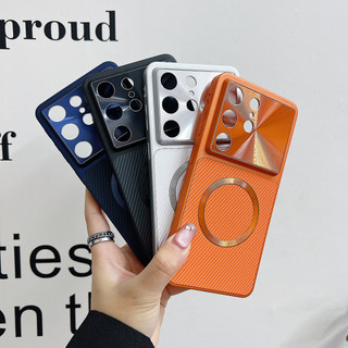 Mẫu Mới Họa Tiết Từ Tính Ốp Lưng Điện Thoại Samsung Galaxy S26 S25 S24 S23 Siêu Chống Rơi Chống Bụi Nút Bảo Vệ Đơn Giản Vỏ Thời Trang