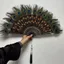 Cheongsam Show Live Fan, Quạt lông công lớn 9 màu 65cm, Chiều dài chất lượng cao: khoảng 35cm Gothic Dance Hand Fan Trang trí tiệc cưới