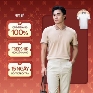 Áo Polo Nam Cá Sấu In 2 Bên Sườn Form Regular 4MEN  PO175 đơn giản, năng động, thoải mái, thoáng khí