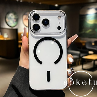 Vỏ cứng PC siêu mỏng trong suốt hút từ tính thích hợp cho iPhone 17 Promax Ốp điện thoại iPhone 16 ProMax tối giản 15 lỗ ống kính thả dầu 14 nắp chống rơi