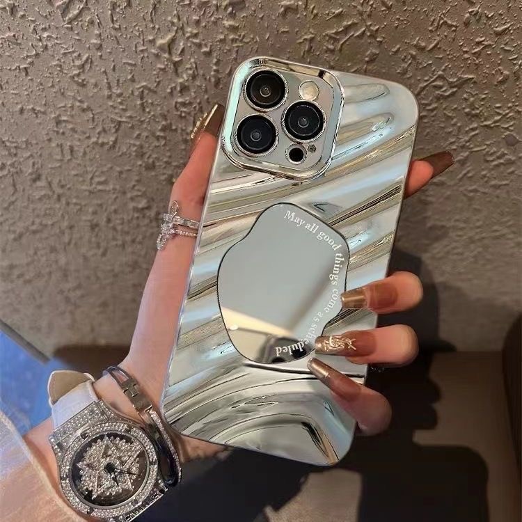 Mạ bạc gương phù hợp với điện thoại di động iphone 16promax 15pro14 vỏ mềm cao cấp 13 sang trọng đơn giảnBền vững