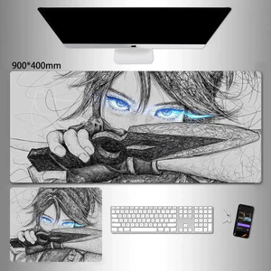 Miếng lót chuột chơi game Vẽ đường lộn xộn - Anime Boys & Girls Sketch Art Thảm trải bàn dày cực lớn có đáy chống trượt