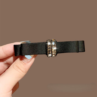 Kẹp tóc thấp nhấp nháy kim cương giả, phong cách Hàn Quốc, satin handmade