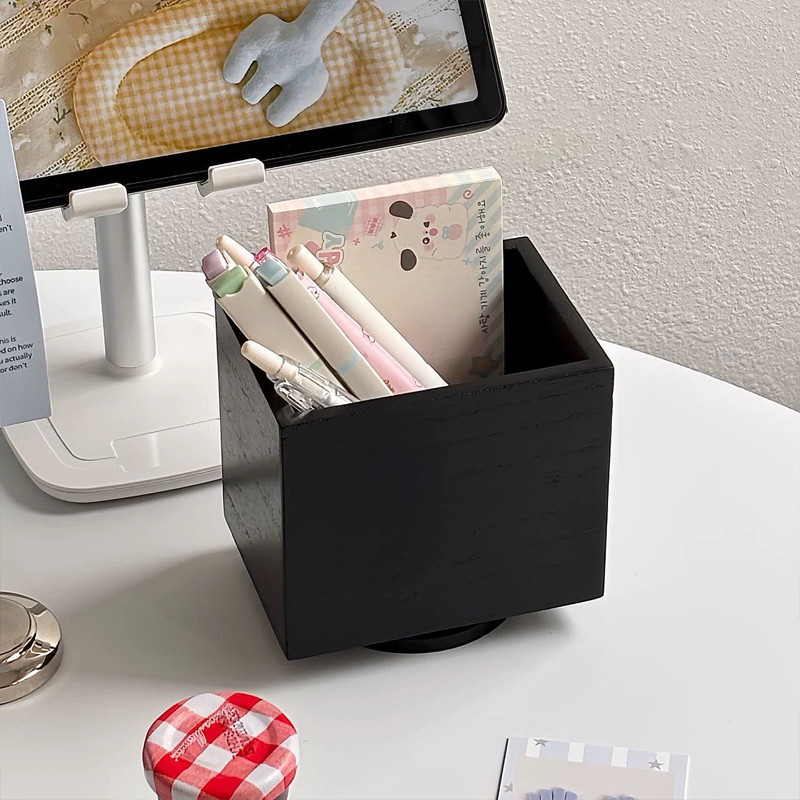 Hộp Đựng Điều Khiển Từ Xa Bằng Gỗ - Xoay 360° Linh Hoạt, Phong Cách Tối Giản, Sắp Xếp Gọn Gàng Phòng Khách
