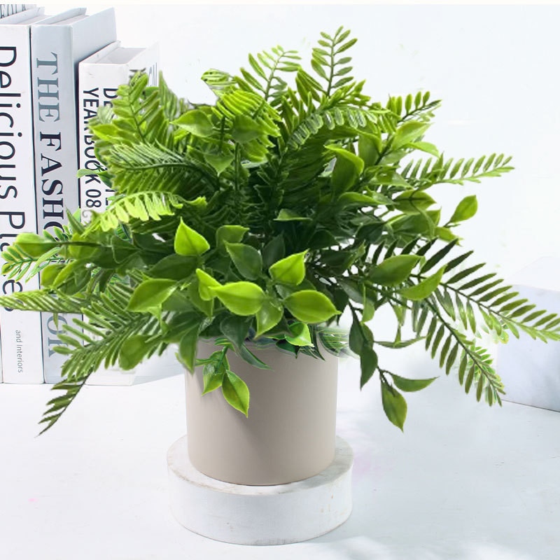 Cây Giả Kèm Chậu để Bàn 23cm, Cây Nhân Tạo Trang Trí Nhà Cửa, Xanh Mãi Mãi, Nhà Cửa, Văn Phòng, Quán Cafe