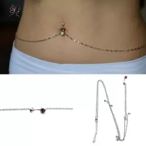 Vòng Nút Rốn Pha Lê Cho Nữ, Có Dây Xích eo