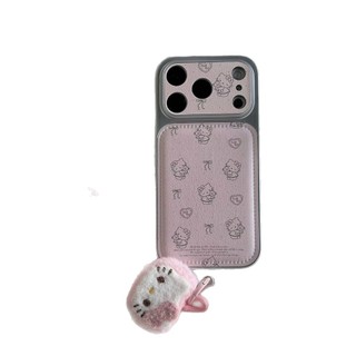 Ins Phong Cách Hàn Quốc Họa Tiết Da kt Cat Thích Hợp Cho 17promax Ốp Điện Thoại iPhone16 Dây Di Động 15 Dễ Thương 14 Mẫu Mới