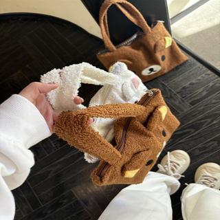 Túi xách Rilakkuma len cừu dễ thương, thêu, dày, phù hợp mọi trận đấu, dùng cho tiệc sinh viên