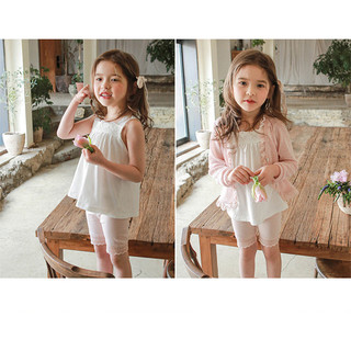 Mùa Hè Phong Cách Mới Bé Gái Dâu San Cotton Ren Camisole Bé Gái Dễ Thương Sang Trọng Tất Cả Trận Đấu Áo Thun Top