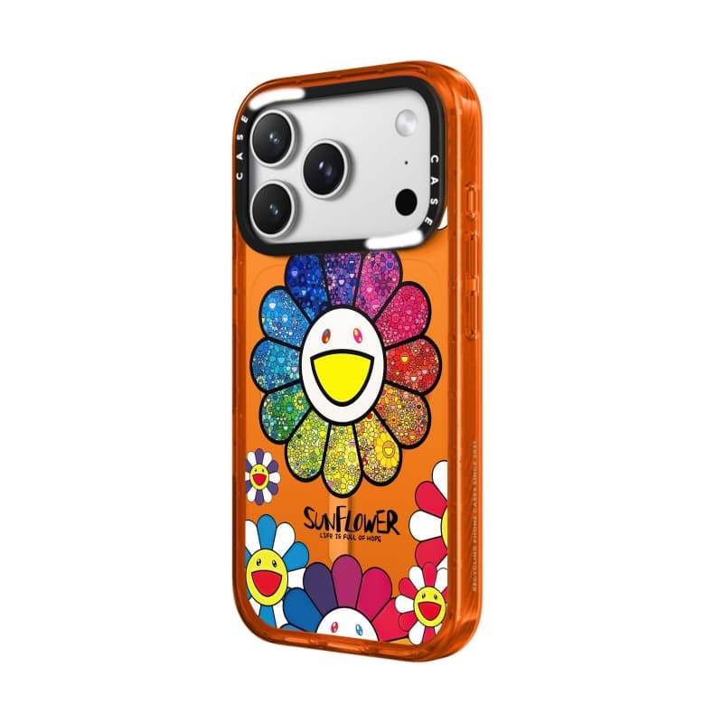 CASECASE X Hoa Hướng Dương Cam / Đỏ / Perri Bộ Sưu Tập Kẹo Tím Màu Trong Suốt Cứng Từ Tính Hút Tác Động Dành Cho Apple IPhone 13 14 15 16 17Pro Max Plus Có Hộp