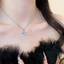 Mặt dây chuyền nữ sao biển cubic zirconia màu bạc, phong cách Pháp, thời trang đi biển và công sở