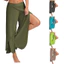 Phụ Nữ Plus Kích Thước Quần Ống Rộng Thể Dục Rời Khiêu Vũ Yoga Chia Quần Nữ Co Giãn Wasit Tập Luyện Thường Ngày Chắc Chắn Quần Áo Mùa Hè
