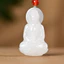 Mặt dây chuyền ngọc bích Guanyin trắng phong cách cổ điển