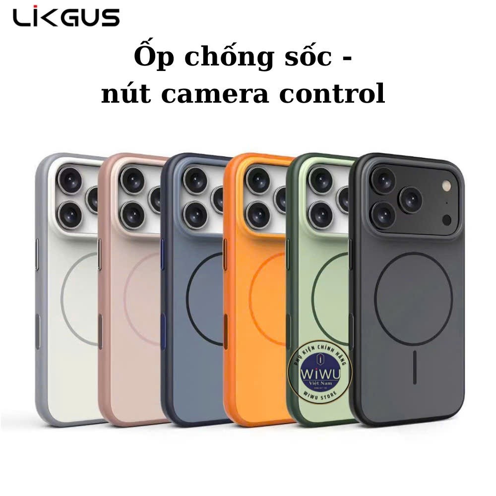 [Chính Hãng] Ốp Lưng Likgus AI Glaze Mag Chống Sốc Chống Vân Tay MagSafe Camera Control iPhone 17 Pro Max / 16 Pro Max