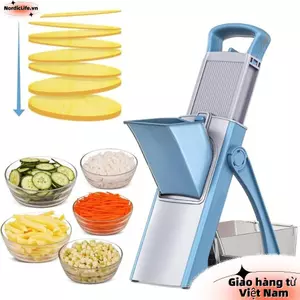 Máy thái rau củ NORDICLIFE, Máy cắt thực phẩm đa chức năng có thể điều chỉnh, Phụ kiện nhà bếp Có thể gập lại Cắt an toàn Hiện vật Rau củ quả chiên Pháp