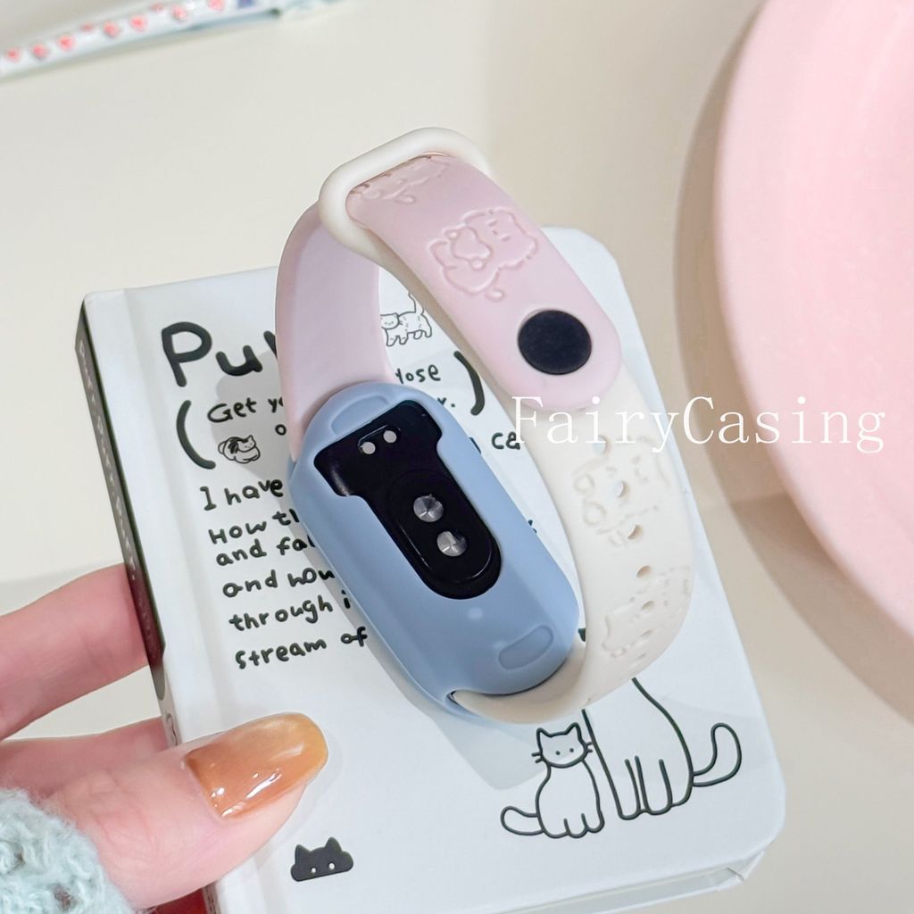 Ốp lưng + Dây đeo silicon cho Xiaomi Mi Band 10 9 8 Phụ kiện Vòng đeo tay thể thao Pulseira Correa Mi Band 9 8 10 Dây đeo cổ tay