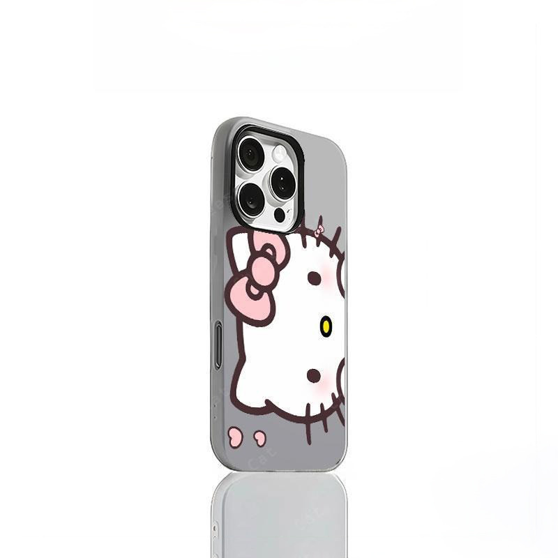 Kitty tim hồng Vỏ điện thoại dành cho iPhone 14 15 16 13 12 11 Pro Max Xs Max XR 17 Air Ốp điện thoại màu hồng dễ thương