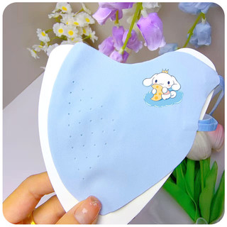 Mặt nạ chống nắng Kuromi Melody cho trẻ em với chất liệu Ice Silk mỏng nhẹ, dễ giặt sạch, bảo vệ khỏi tia UV, phù hợp từ 2 đến 9 tuổi.