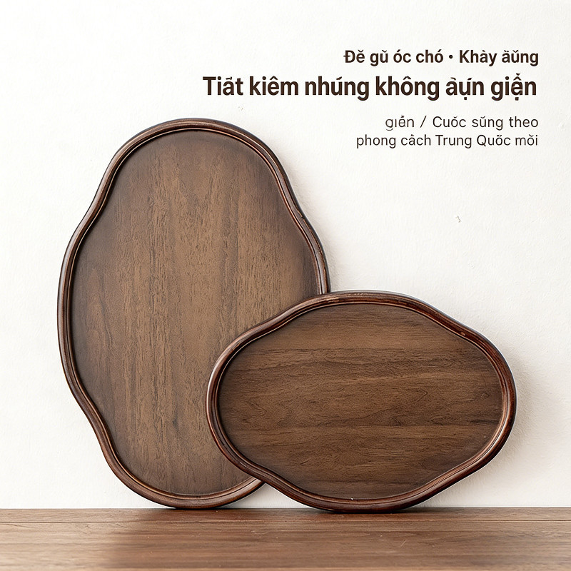 Khay Đựng Ấm Chén Uống Trà Cao Cấp Chất Liệu Gỗ Tự Nhiên, Phong Cách Nhật Bản Sang Trọng,đựng Trà Bánh đồ ăn Decor