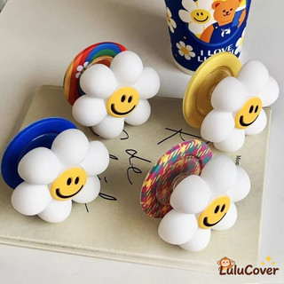 INS Style Daisy Smile Dễ Thương Kawaii 3D Silicone Từ Tính Có Thể Thu Vào Điện Thoại Chống Rơi Grip Đứng Hợp Thời Trang Xuân Hè Vibe