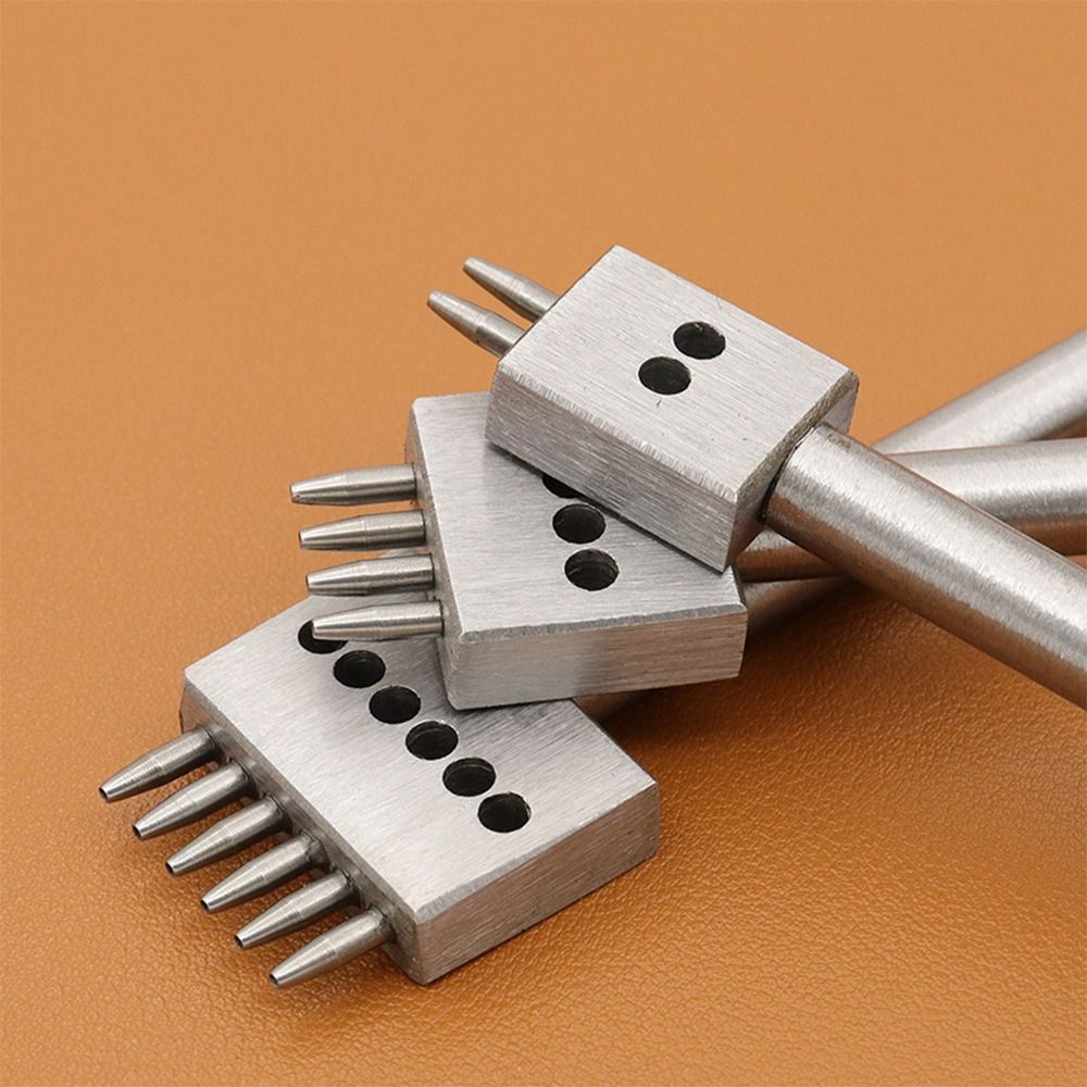 HOBBYIN 1 Cái Dụng cụ đục lỗ bằng da, 2 / 4 / 6Teeth 4 / 5 / 6 / 8mm Dụng cụ đục lỗ lỗ, Bộ khuôn tròn thủ công bằng thép thủ công
