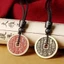 Dây chuyền handmade cổ điển với họa tiết núi ma và đồng xu cinnabar