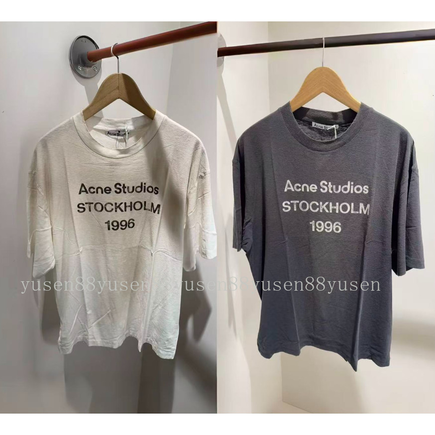 Chất Lượng Cao Sẵn Sàng XS-XL A 1996 Series Loose Retro Xịt Đau Khổ Cổ Tròn Tay Ngắn Nam Nữ Cùng Phong Cách