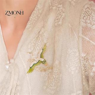 ZMONH Trâm Cài Phong Cách Trung Hoa Thanh Lịch Với Kim Cương Giả Màu Xanh Men - Dành Cho Nữ Và Bé Gái