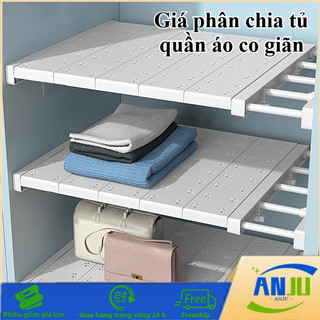 Giá phân chia tủ quần áo co giãn, kệ tủ không cần đinh, có thể xếp chồng, chiều dài có thể điều chỉnh