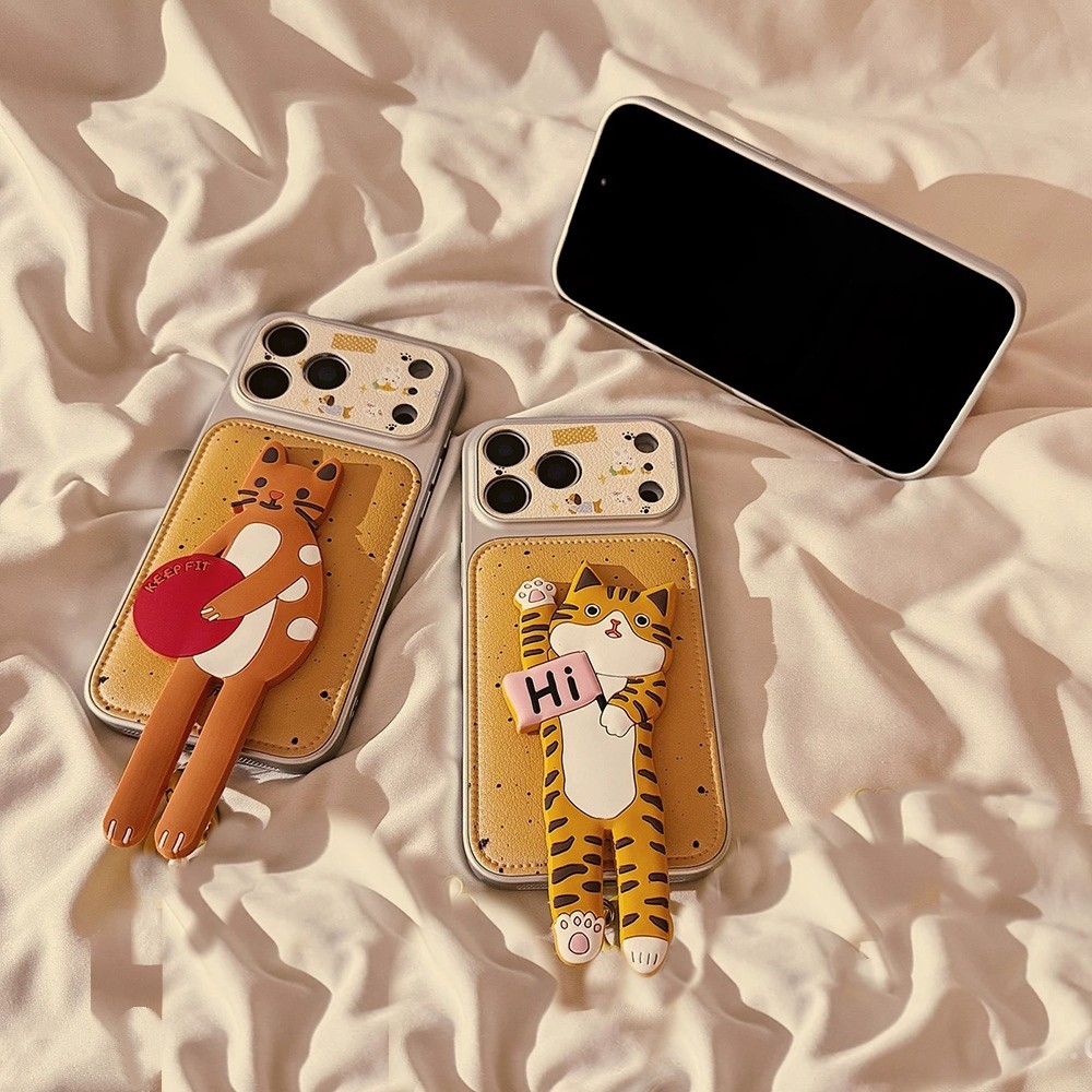 Ốp điện thoại bằng da hình động vật hoạt hình cho iPhone 17 Pro Max 16 15 14 13 Vỏ bảo vệ chống sốc
