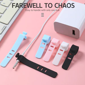 Portable data cable network cable storage cable organizer earphone cable silicone cable winder tie strap