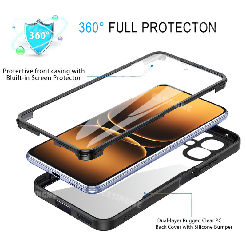 Ốp lưng Infinix Smart 20 Vỏ trong suốt 360 cho Infinix Smart 20 Smart20 InfinixSmart20 Plus 5G 4G Vỏ điện thoại Bảo vệ toàn diện Ốp lưng chống sốc hai mặt