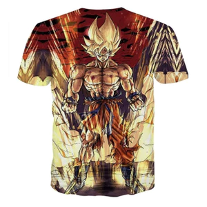 Áo thun biến hình Goku Super Saiyan 2 -Anime Dragon Ball Z- phù hợp mùa hè