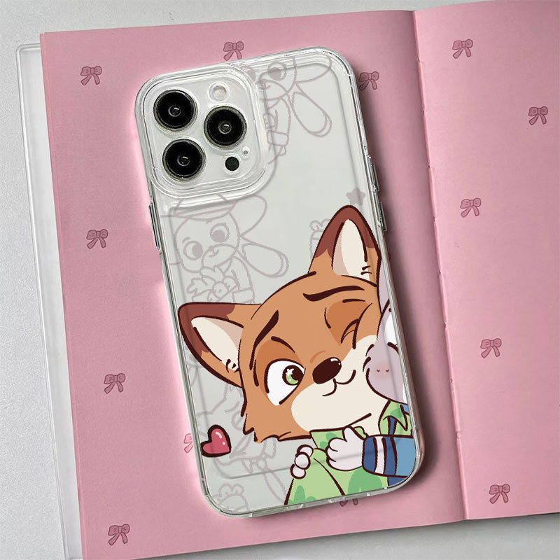 Ốp điện thoại trong suốt Fox Ốp điện thoại di động iPhone 7/8/plus/x/xs/11/12/13/14/15/16/17/pro/plus/promax