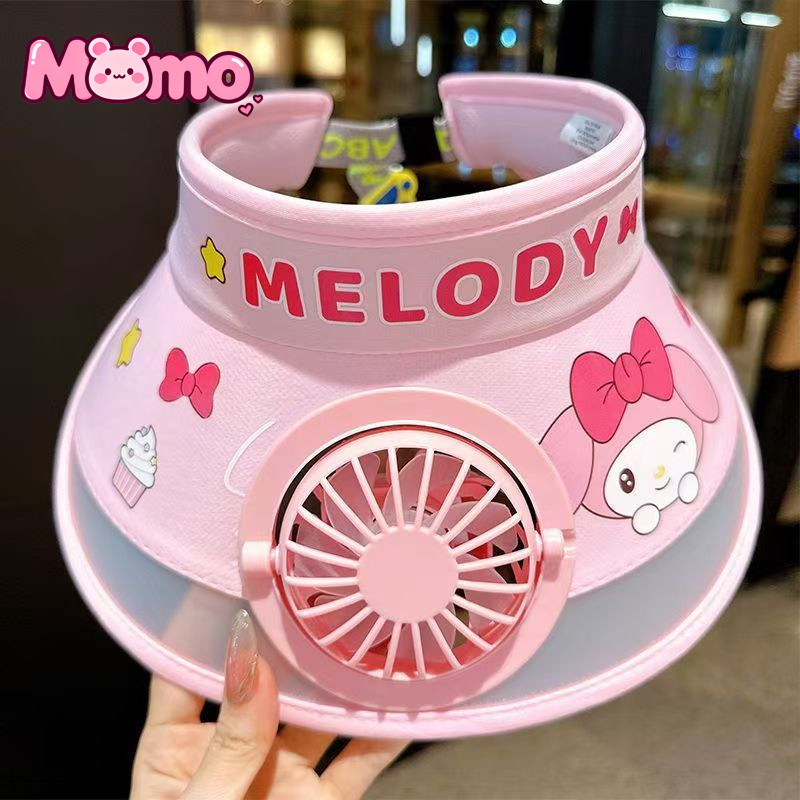 Mũ che nắng Sanrio Kids mới 2026 có quạt tích hợp, chống nắng cho bé trai bé gái