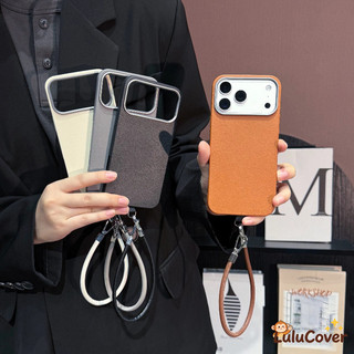 Ốp Da PU Màu Trơn Ins Style Có Dây Buộc Tay Cho OPPO A6 A5X A5 A5i Pro A80 A60 A40 A40M A3 Pro A3X A79 5G 4G Business Cover Vỏ Siêu Mỏng Mềm Sang Trọng Nhiều Màu Sắc Sang Trọng