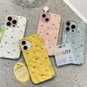 Thời Trang 3D Họa Tiết Nhăn Trái Tim Dễ Thương Nơ Họa Tiết Dành Cho iPhone AIR 17 16 15 14 13 12 Pro Max 16 15 14 Plus Silicon Mềm Chống Sốc Kẹo Ốp điện thoại