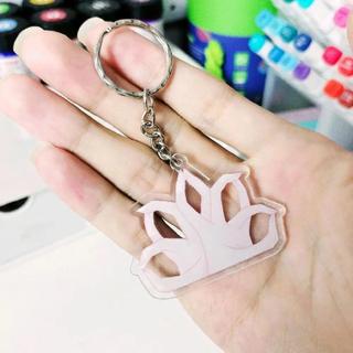 Móc khóa 5 cánh hoa may mắn acrylic in 2 mặt 5cm